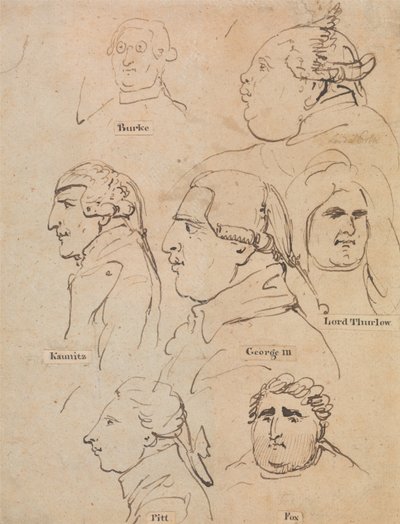 Studien von George III und Staatsmännern von Thomas Rowlandson